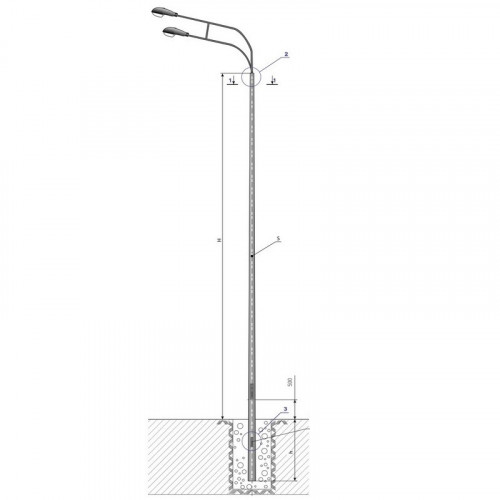 Опора освещения НПГ-14,0/17,0-02-ц